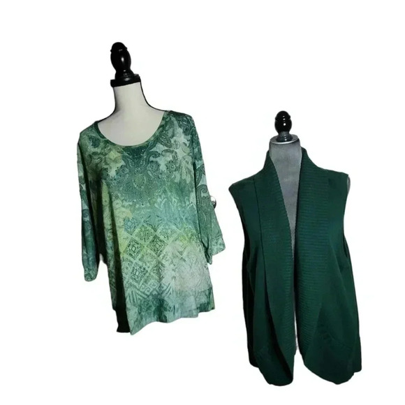 CJ Banks Blouse & Sweater 1X NWT - Picture 3 of 7